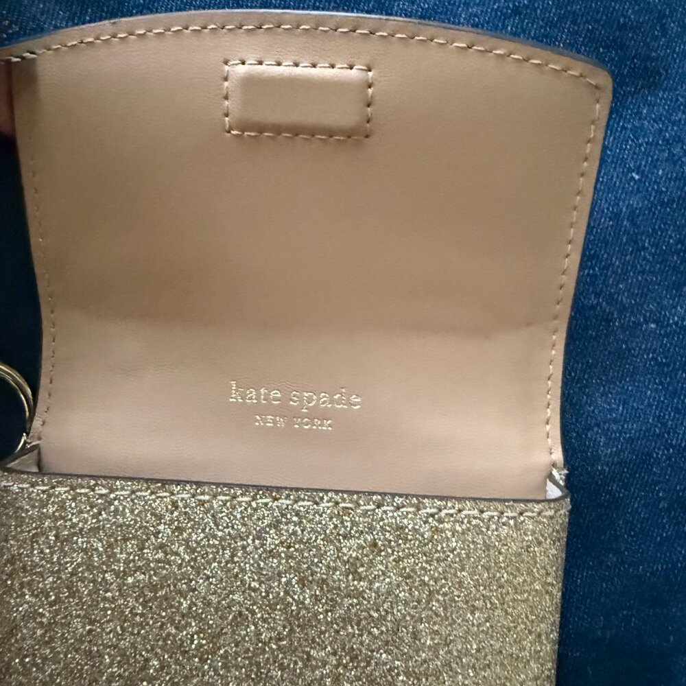 Kate Spade Flap Gold Bling Phone Crossbody NWOT - Picture 8 of 8